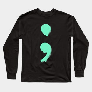 dripping/melting semicolon in pastel mint green Long Sleeve T-Shirt